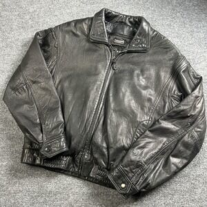 Vintage Wilsons Leather Jacket Mens Large Bomber Thinsulate Elastic Waist 90s